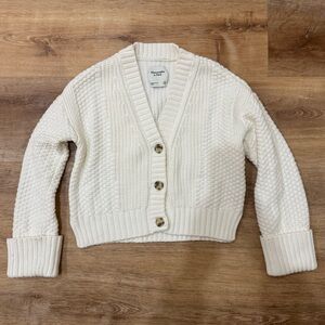 Abercrombie & Fitch Cream Cardigan Sweater